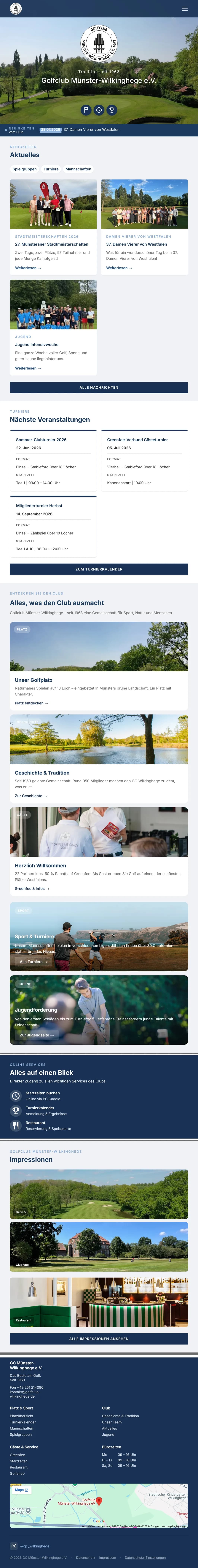 Golfclub Münster-Wilkinghege — Tablet-Ansicht